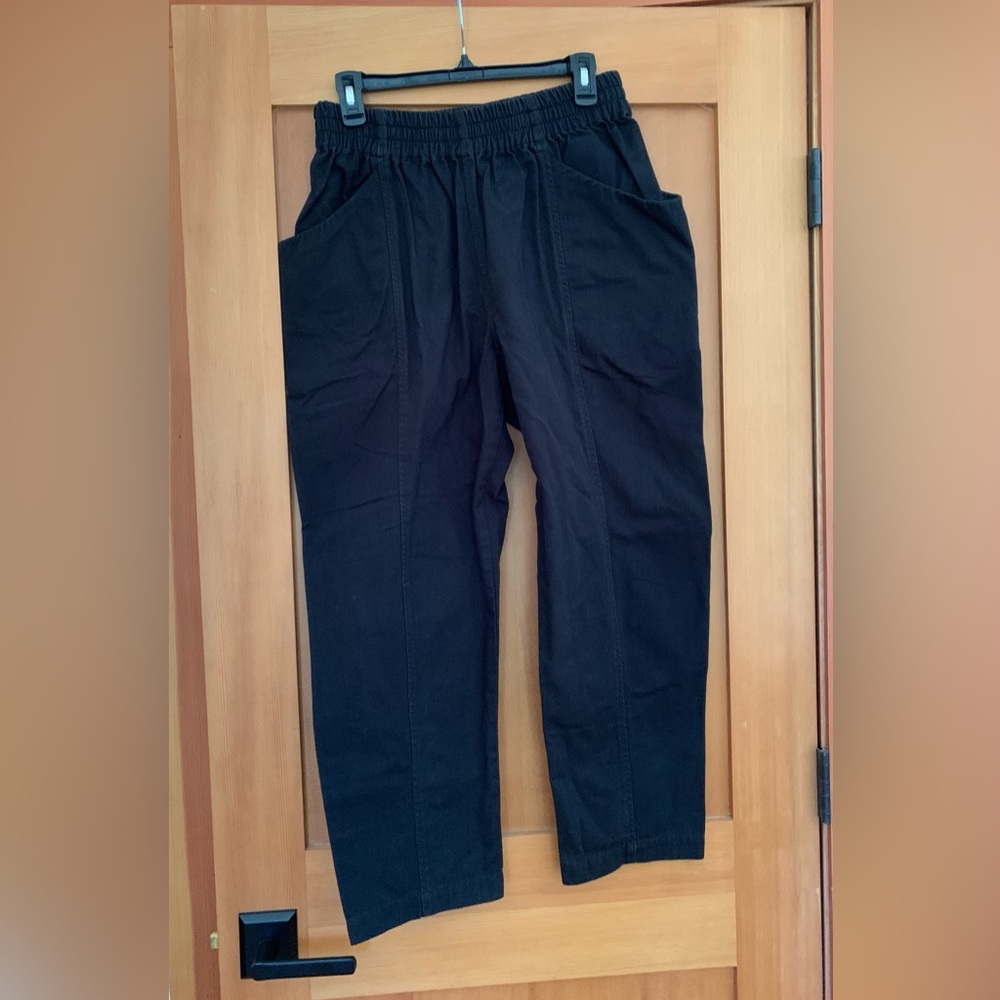 Elizabeth Suzann Studio Clyde Work Pant - Black Cotton Canvas - L